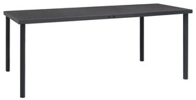 7 részes fekete acél és textilén kerti étkezőgarnitúra