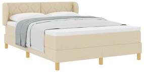 Boxspring Ágy Matrac Felszereléssel - Krém, 140x190 cm, Szövet