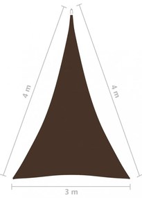 barna háromszögű oxford-szövet napvitorla 3 x 4 x 4 m