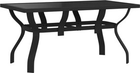 vidaXL fekete acél és üveg kerti asztal 140 x 70 x 70 cm