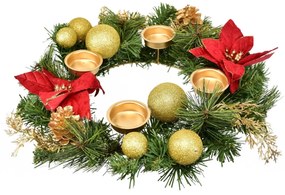 Advent wreath decorated with poinsettia, 33 cm