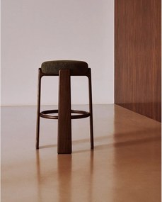 Zöld-sötét natúr színű kőrisfa bárszék (ülésmagasság 75 cm) Granite – Kave Home