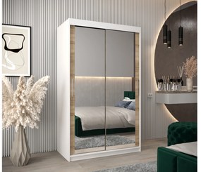 Ruhásszekrény 120 cm Toki 3 (matt fekete + szonoma tölgy). 1065058
