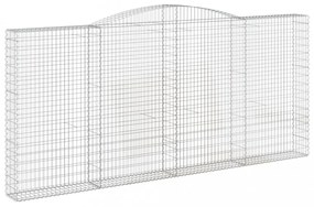 8 db íves horganyzott vas gabion kosár 400x30x180/200 cm