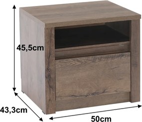 éjjeliszekrény, sötét tölgy lefkas, MONTANA SN