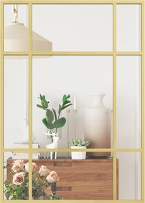 HOMCOM téglalap alakú falitükör, 70 x 50 cm — ablakhatású fémkeret, dekoratív, arany | Aosom