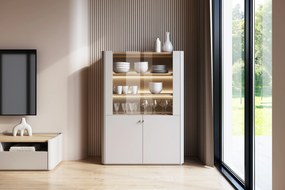 Elivo vitrines szekrény 100 cm kétajtós - kasmír / olajozott tölgy