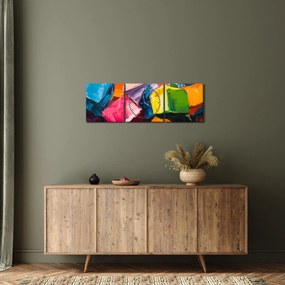 Kép - Színes kockák (órával) (90x30 cm)