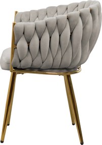 Étkezőszék, szürkésbarna Taupe Velvet szövet/gold króm arany, DEILA
