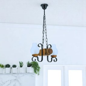 Brilagi - Csillár láncon RUSTIC 2xE14/40W/230V bükkfa