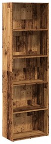 antik fa színű szerelt fa könyvespolc 60 x 30 x 189 cm