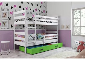 Gyerek emeletes ágy ERYK 80x160 cm - fehér Zöld