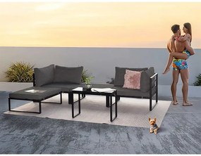 Kerti Garnitúra, Fém + Szövet, Szürke. AZ-L1761 GREY