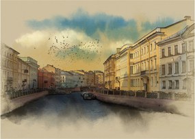 Kép - Moyka, folyó, St. Petersburg, Oroszország (70x50 cm)
