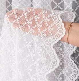 Mg Jacquard Függöny 13101 Fehér 500x250cm Kész Szalaggal M