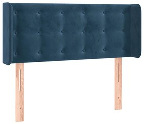 sötétkék bársony LED-es fejtámla 83 x 16 x 78/88 cm