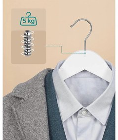 Faakasztók, 10 db -os csúszásmentes vállfák, fehér