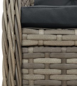 2 db szürke polyrattan dönthető kerti szék