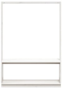 fehér tömör fenyőfa ruhatartó cipőtárolóval 113x40x157,5 cm