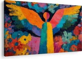 Kép - Absztrakt angyal virágokkal (90x60 cm)