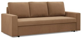 Zeus kanapéágy, szövet anyag, bonell töltet, egyenes kartámasz, barna