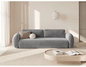Sötétszürke bársony kinyitható-tárolóhelyes kanapé 262 cm Tonale – Cosmopolitan Design