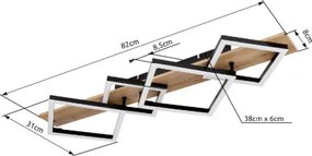 Globo 67294D3 Mennyezeti lámpa fém fekete matt, MDF fa sötét, műanyag fekete matt, műanyag fehér, HxSzxM: 820x310x85mm, LED 30W 230V, 3350lm forrás, 1700lm kimenet, 3000K