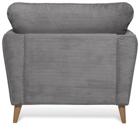 Sötétszürke kordbársony fotel Paris – Scandic