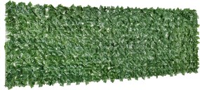 Outsunny Műanyag Sövény Magánélet Védőpanel, UV Védelem, Zöld Erkély Magánélet Védőpanel, Kerítési Magánélet Védőpanel Levelekkel, Sövénykerítés, Fal