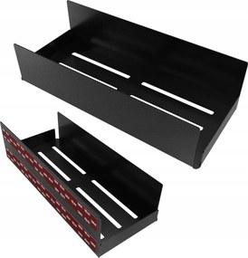 Fürdőszobai zuhanypolc fekete – fúrás nélkül 2db-os szett