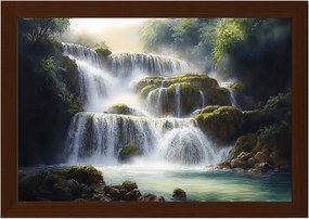 Poszter Keret Fa Tájkép Horvátország Park Krka Vízesések Folyó 60x40