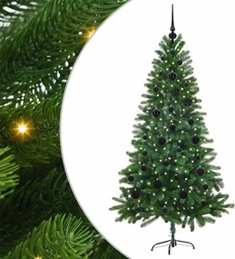 vidaXL Karácsonyfa 150 LED-del állvánnyal Zöld 150 cm PE