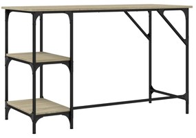 sonoma tölgy színű fém és szerelt fa íróasztal 120 x 50 x 75 cm