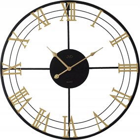 Látványos Nagy Fekete Arany Falióra Jvd Loft HJ103.1 57 cm Római