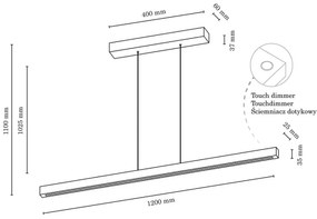 Spot-Light 1509774 - SMAL LED/18W/230V fényerőszabályozható, kábelre függesztett LED csillár