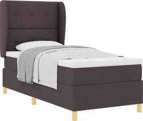 vidaXL Boxspring ágy matraccal Sötétszürke 90x190 cm Szövet sötétbarna