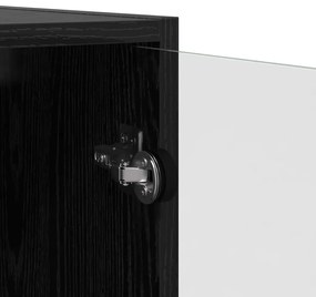 Magasfiú 2 pcs Fekete tölgy 136 x 37 x 142 cm Faanyag