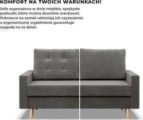 Etna kanapé, bársony, bonell töltet, világosszürke