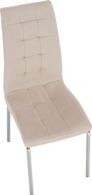 Étkezőszék, bézs Dulux Velvet szövet/króm, GERDA NEW