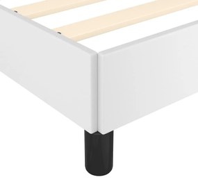 fehér műbőr ágykeret fejtámlával 100x200 cm