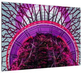 Absztrakt kép - lila ágak (üvegen) (70x50 cm)