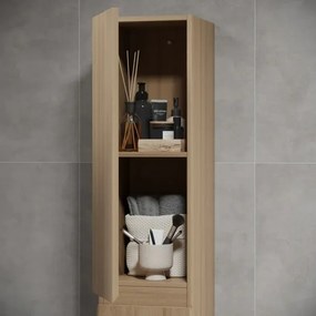 KENWOOD 186 cm-es fürdőszobai szekrény, tölgy