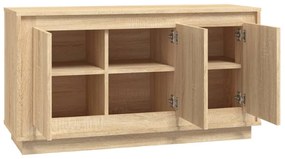 sonoma tölgy színű szerelt fa tálalóasztal 102x35x55 cm