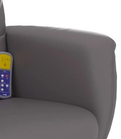 vidaXL szürke dönthető műbőr masszázsfotel lábzsámollyal