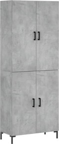 vidaXL betonszürke szerelt fa magasszekrény 69,5 x 34 x 180 cm