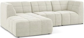 Bézs buklé sarokkanapé (bal oldali-heverő résszel) Aloha – Makamii