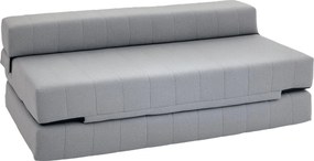 HOMCOM 2 az 1-ben Összecsukható Földi Kanapé, Vászon Hatással, 2 Személyre, Párnázott Kanapé Ágy 250 kg Teherbírással, Nappalira, Hálószobába, Szürke