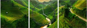 Kép - Mu Cang Chai rizsteraszok (órával) (90x30 cm)