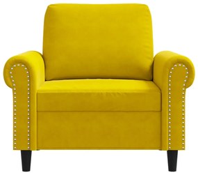 sárga bársony kanapéfotel 60 cm