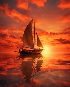 Poszter 40x50cm Naplemente vitorlái alatt